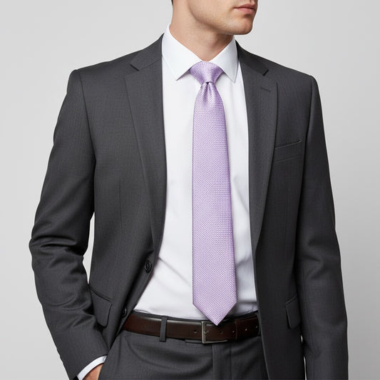 Lilac Textured Classic Tie 2