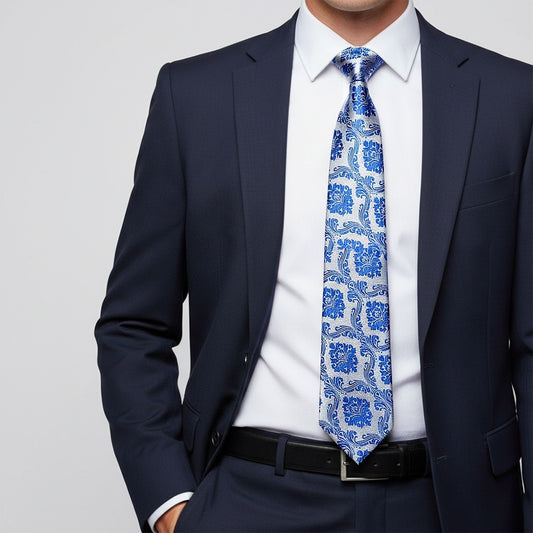 Royal Blue Paisley Classic Mens Tie 2