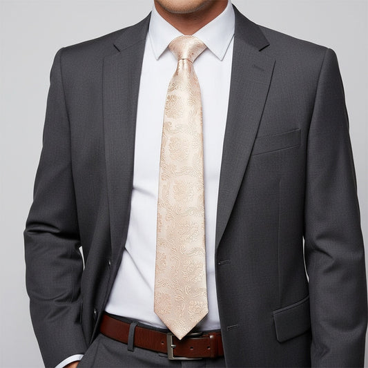 Nude Paisley Classic Mens Tie 2