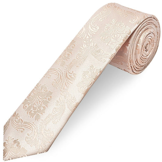 Nude Paisley Skinny Boys Tie And Pocket Square Set 2