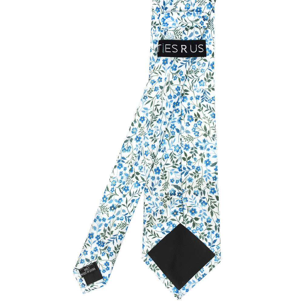 Mens Classic Blue Small Floral Tie
