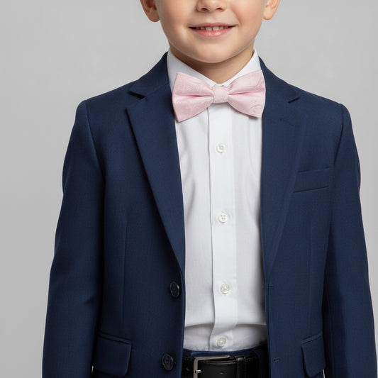 Pre Tied Blush Pink Floral Boys Bow Tie Age 4-7