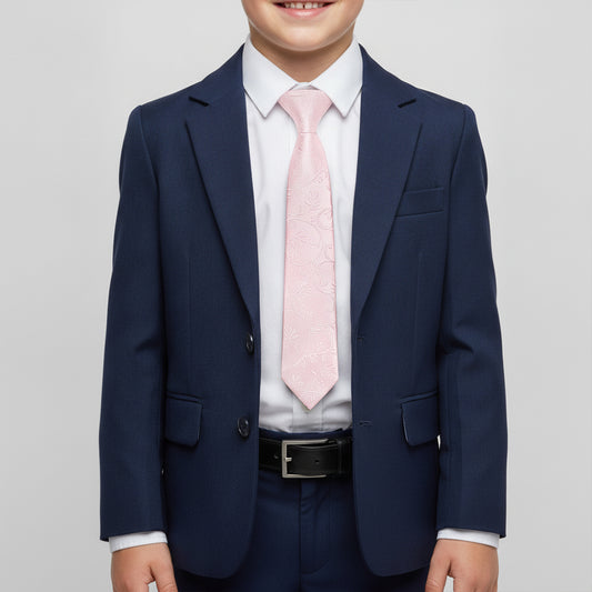 Pre Tied Blush Pink Floral Boys Tie Age 4-7