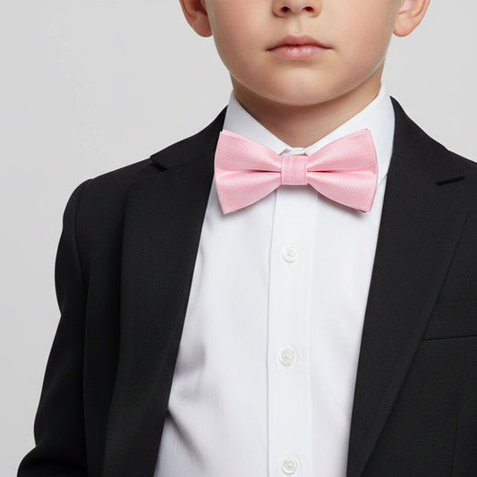 Pre Tied Blush Pink Silk Boys Bow Tie Age 4-7