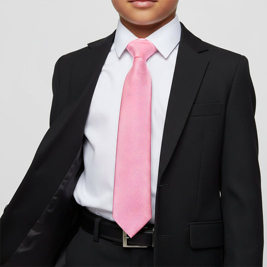 Blush Pink Silk Twill Boys Tie - Age 8-11 Years