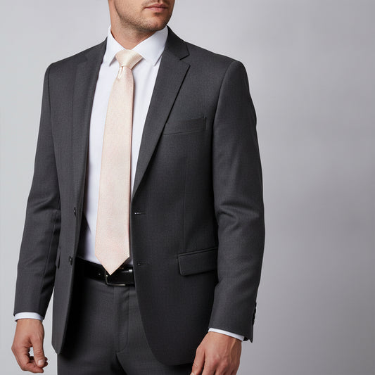 Blush Self Floral Textured Silk Classic Mens Tie