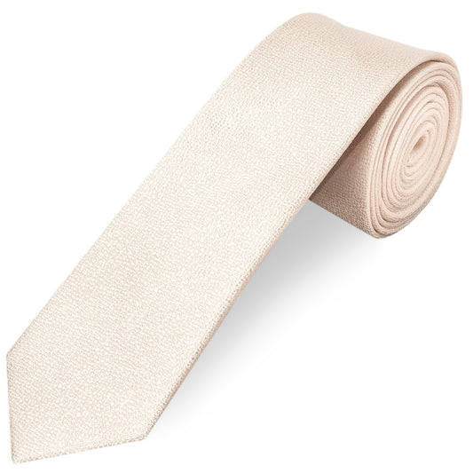 Plain Blush Textured Silk Skinny Mens Tie and Pocket Square Set