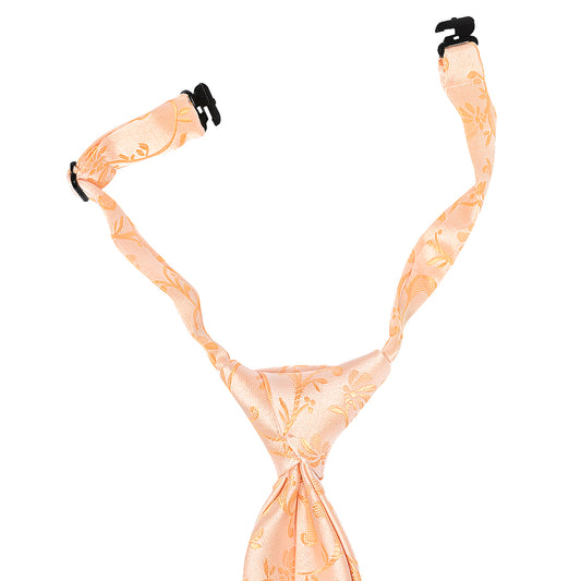 Pre Tied Peach Floral Boys Tie Age 4-7