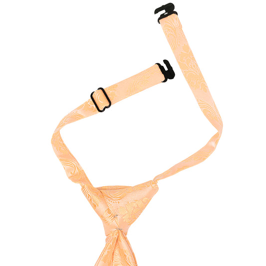Pre Tied Peach Paisley Boys Tie Age 4-7