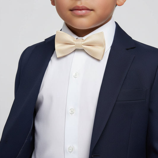 Pre Tied Champagne Silk Boys Bow Tie Age 4-7