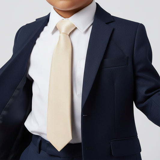 Pre Tied Champagne Silk Boys Tie Age 4-7
