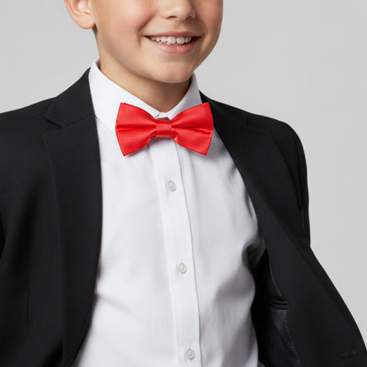 Pre Tied Coral Pink Satin Boys Bow Tie Age 8-11