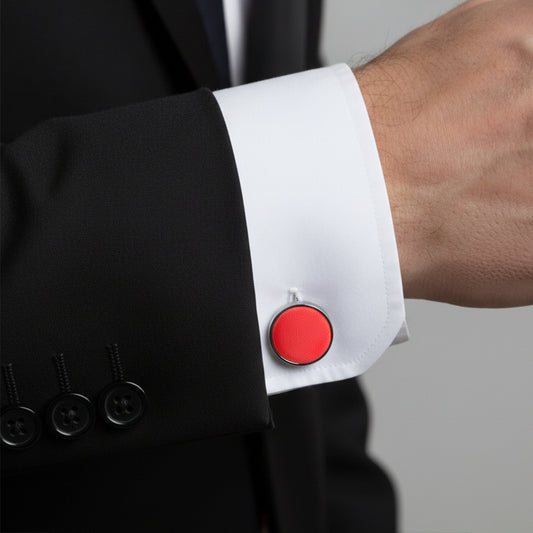 Plain Coral Pink Cufflinks
