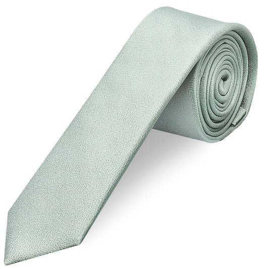 Plain Duck Egg Silk Skinny Mens Tie and Pocket Square Set