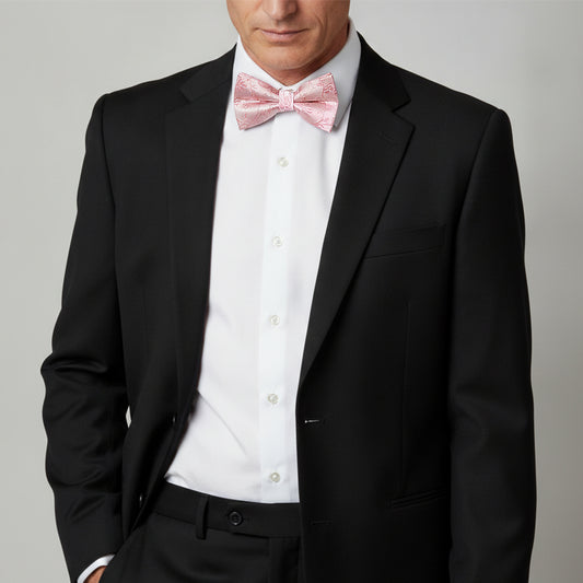 Dusty Pink Floral Handmade Mens Bow Tie
