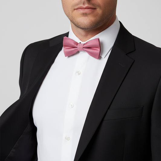 Plain Dusty Pink Silk Mens Bow Tie