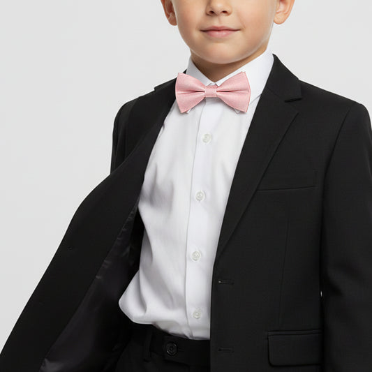 Pre Tied Dusty Rose Silk Boys Bow Tie Age 4-7