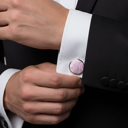 Light Dusty Pink Floral Cufflinks