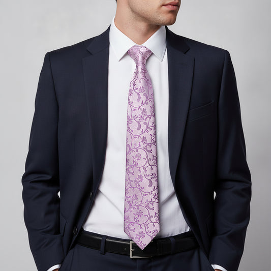 Lilac Floral Classic Men's Tie