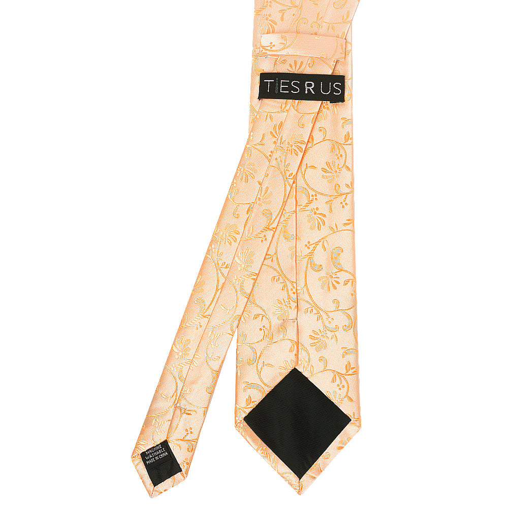 Peach Floral Classic Mens Tie