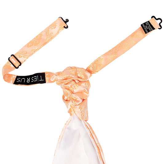Peach Paisley Mens Cravat Tie