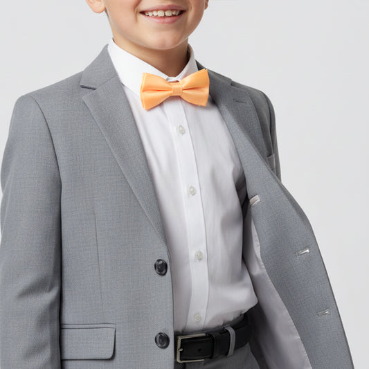 Pre Tied Peach Satin Boys Bow Tie Age 8-11