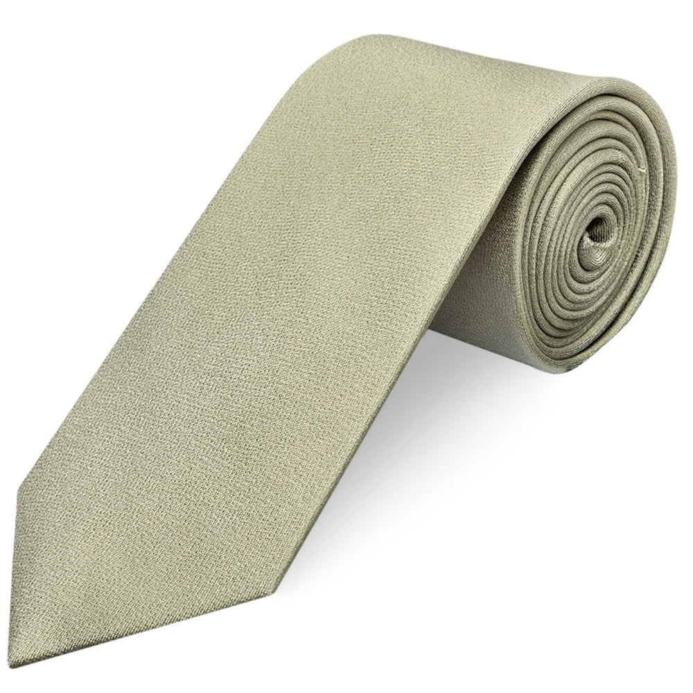Plain Khaki Green Silk Classic Mens Tie