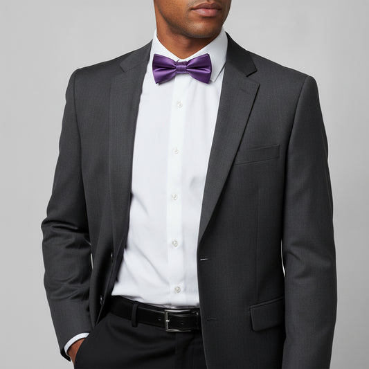 Handmade Purple Mens Bow Tie