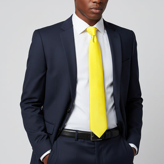 Sunshine Yellow Satin Classic Mens Tie