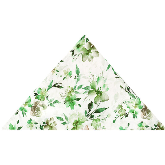 Green Large Floral Pocket Square