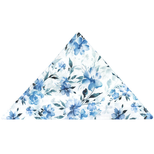 Blue Large Floral Pocket Square