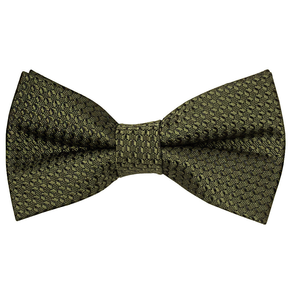 Pre Tied Olive Green Textured Boys Bow Tie Age 18 Months - 3 Years