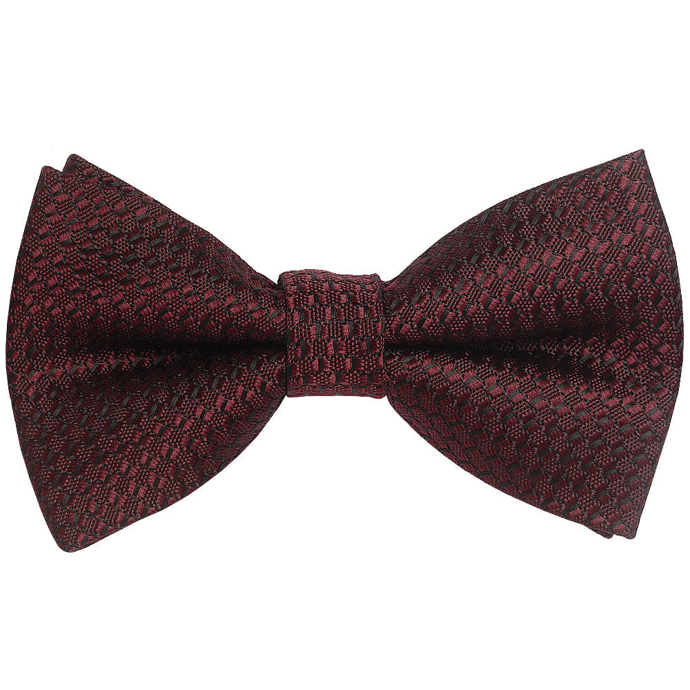 Pre Tied Burgundy Textured Boys Bow Tie Age 4-7