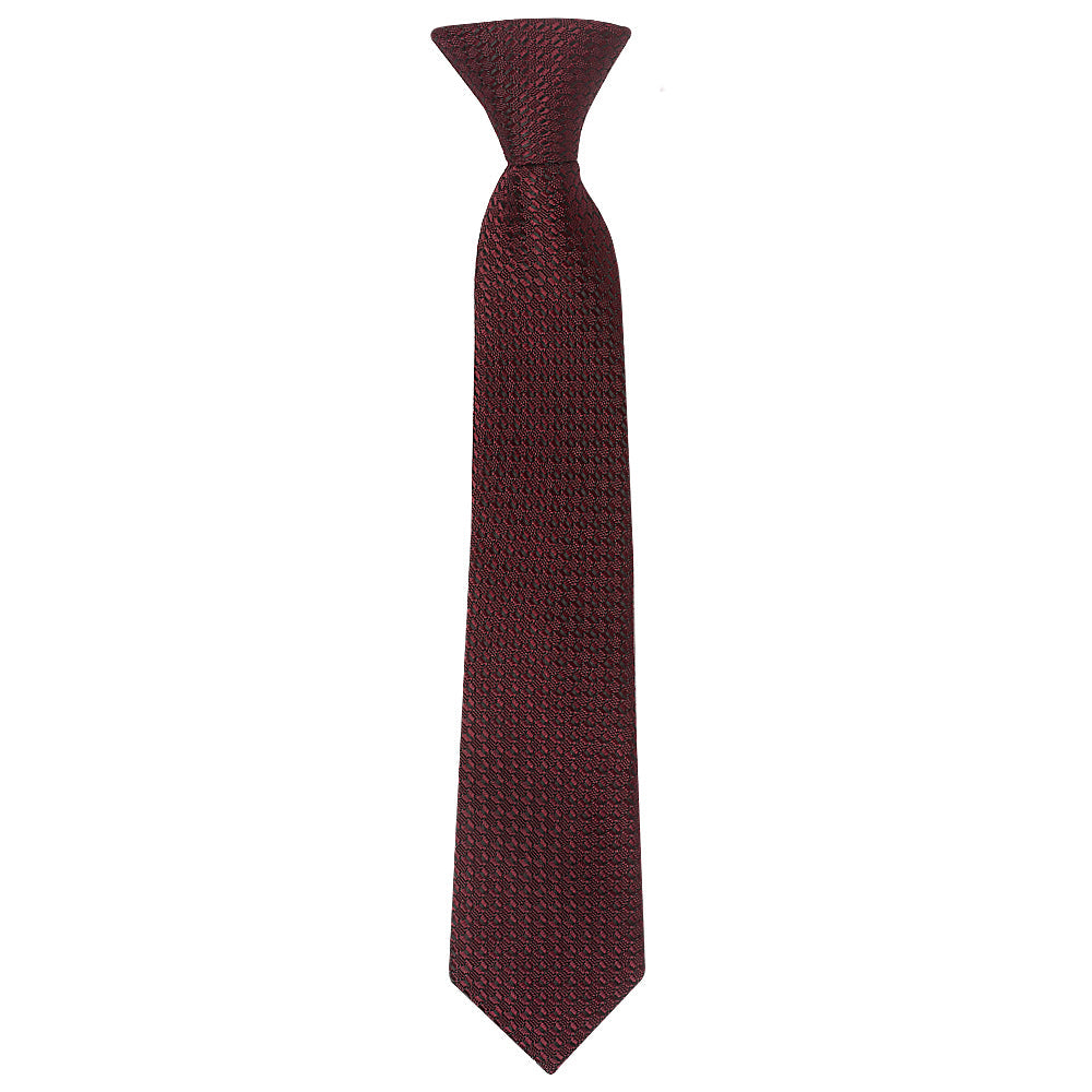 Pre Tied Burgundy Textured Boys Tie Age 4-7