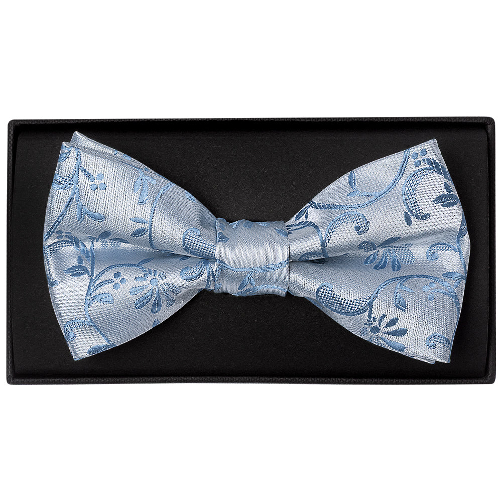Dusty Blue Floral Handmade Mens Bow Tie
