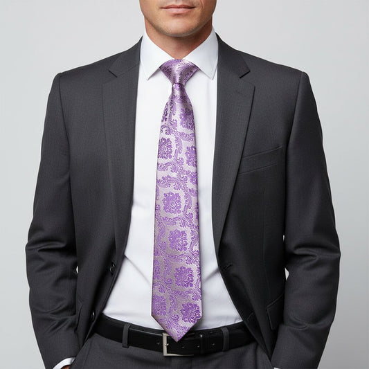 Cadbury Purple Paisley Classic Mens Tie