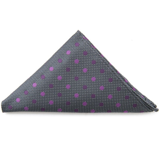 Grey With Pink Spots Pocket Square