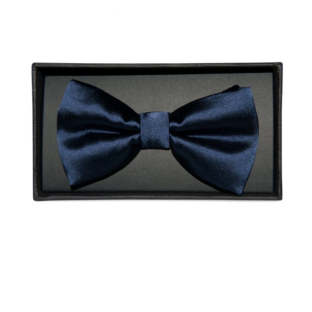 Navy Mens Bow Tie and Pocket Square Set