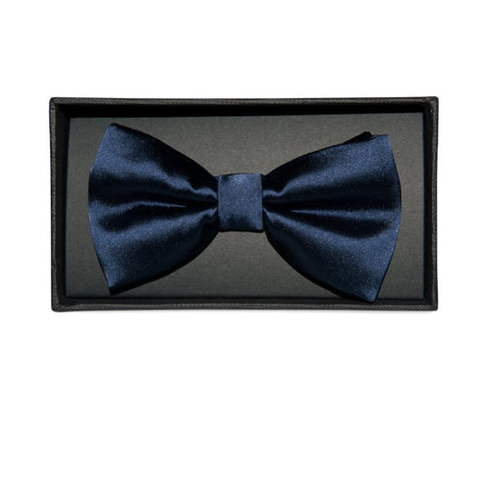 Navy Mens Bow Tie And Pocket Square Set 2