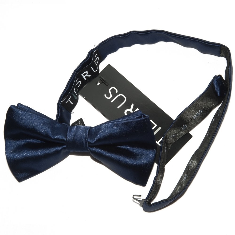 Navy Mens Bow Tie And Pocket Square Set 3