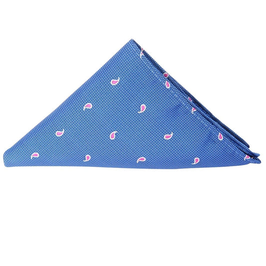 Blue Mini Paisley Pocket Square