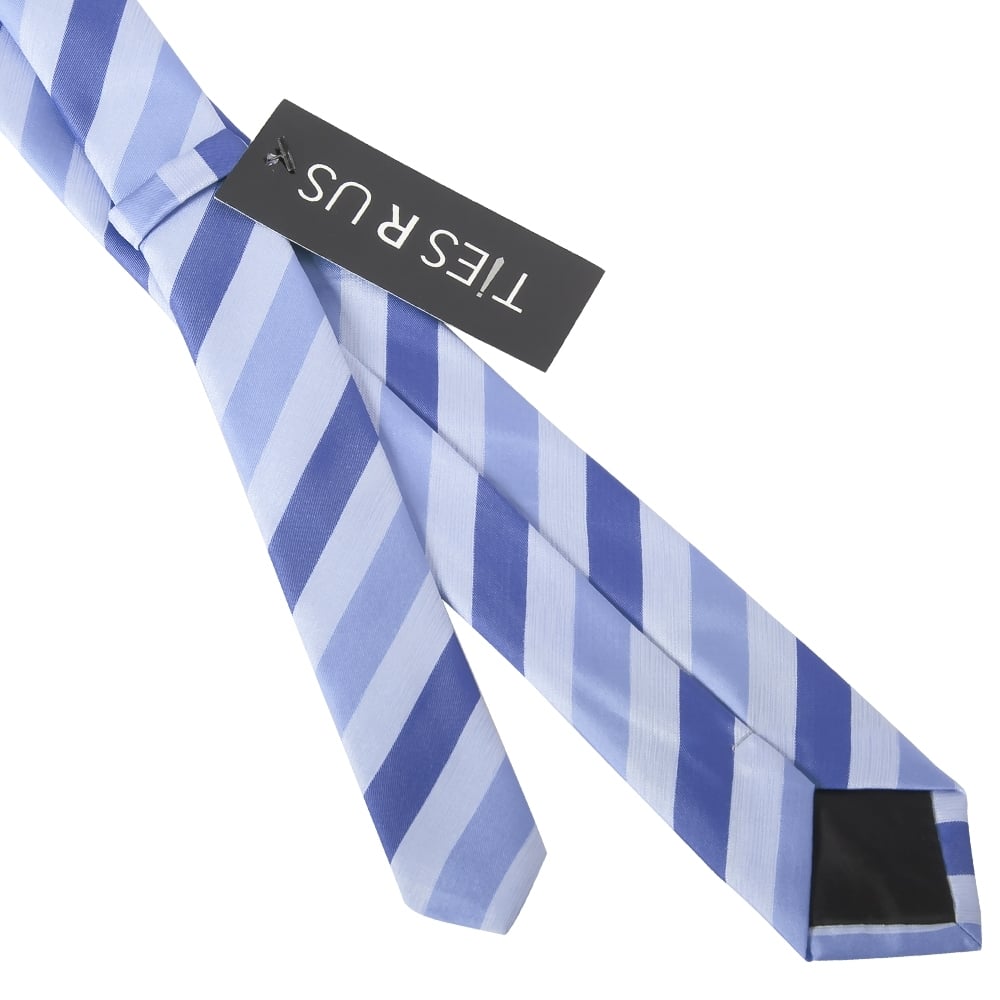 Light Blue Striped Skinny Mens Tie 4