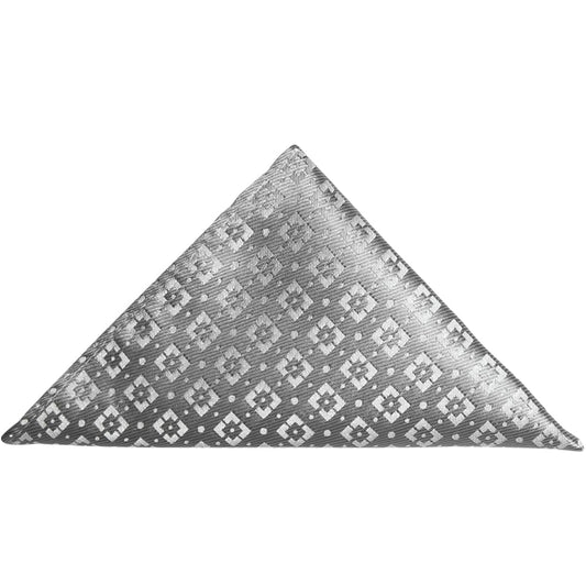 Silver Brochade Pocket Square 1