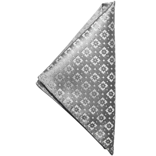 Silver Brochade Pocket Square 2