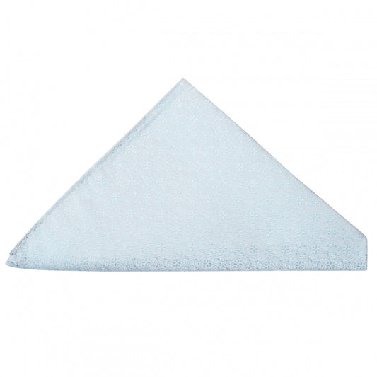 Light Blue Self Floral Textured Silk Pocket Square 1