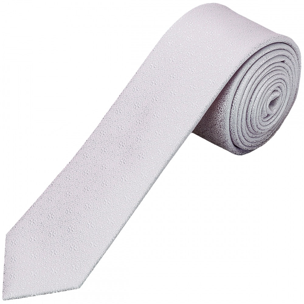 Lilac Self Floral Textured Silk Skinny Mens Tie And Pocket Square Set 2