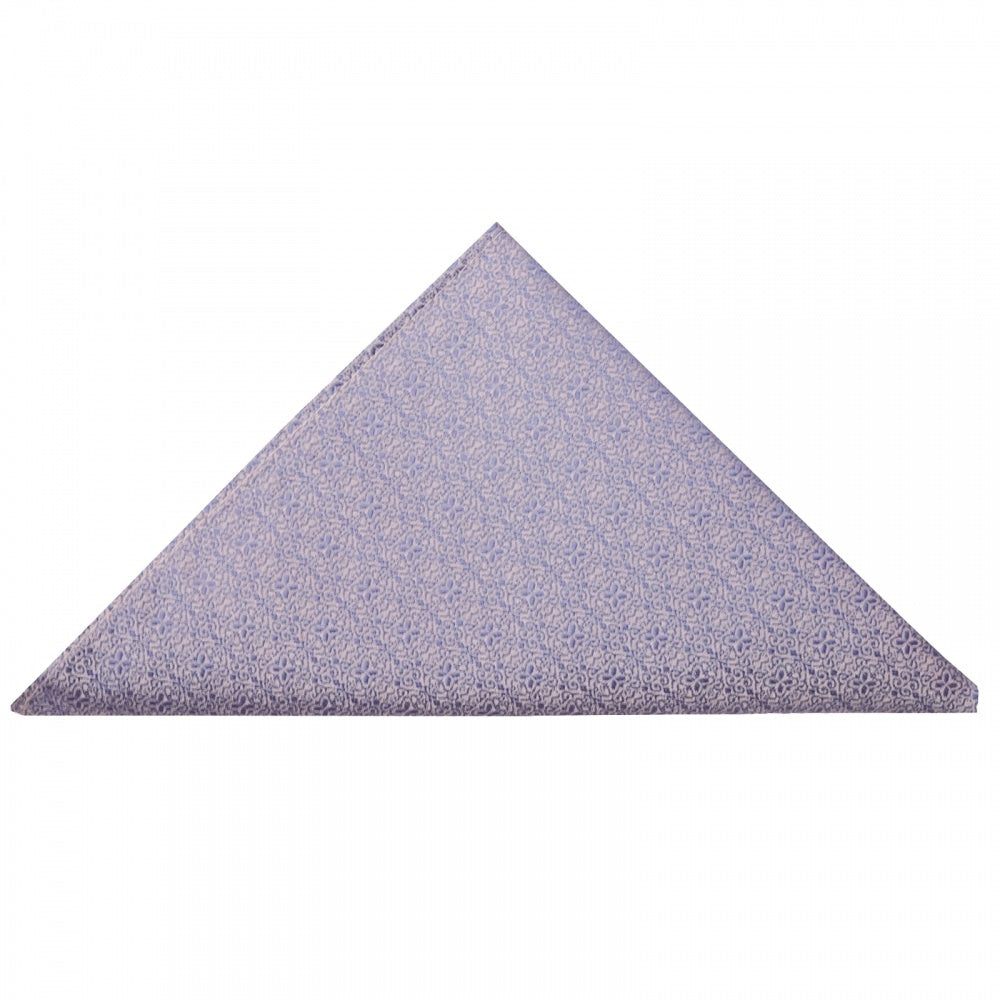 Purple Self Floral Textured Silk Pocket Square 1