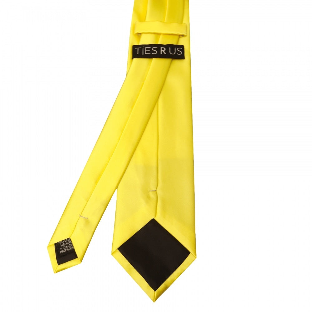 Sunshine Yellow Satin Classic Mens Tie And Pocket Square Set 4