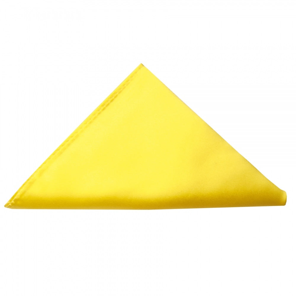 Sunshine Yellow Satin Skinny Mens Tie and Pocket Square Set