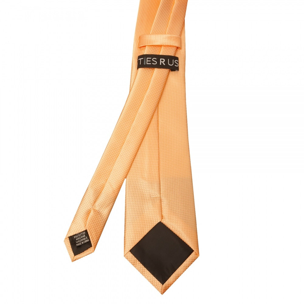 Peach Diamond Classic Mens Tie And Pocket Square Set 4